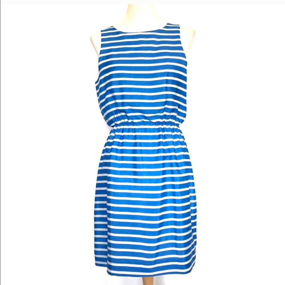 J Crew blue and white stripe dress